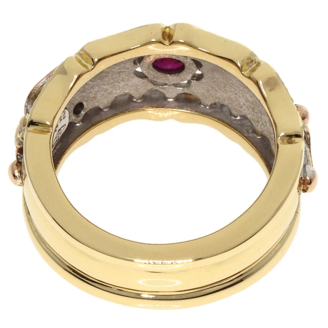 CAZZANIGA RUBY DIAMOND RING K18 YELLOW GOLD - 4