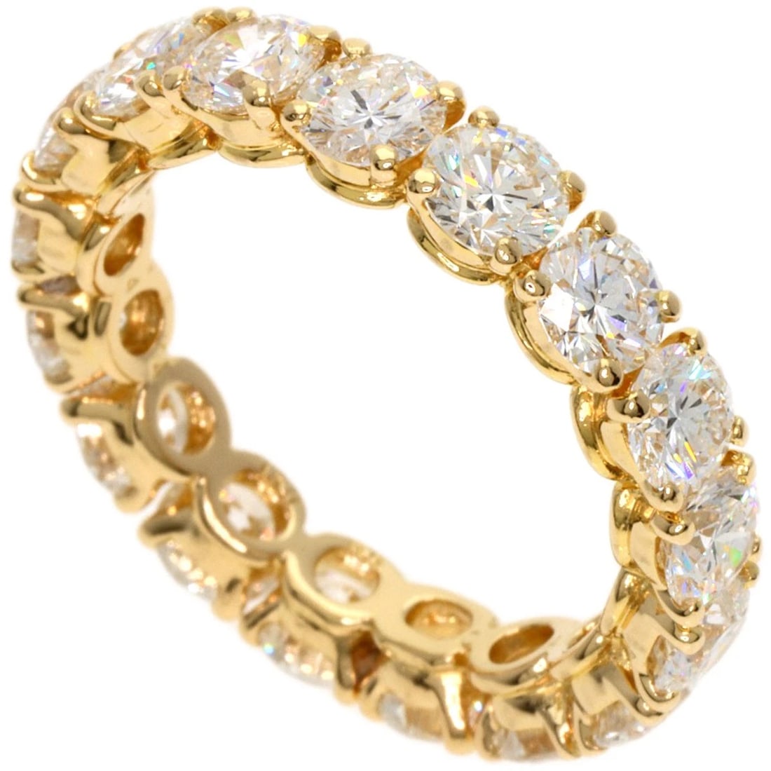 CARTIER DESTINY FULL ETERNITY DIAMOND RING: CARTIER Destiny Full Eternity Diamond Ring Brand: CARTIER Type: Ring Material: K18 Yellow Gold, Main Stone/Creation Natural Color: Exterior Color Gold Size: 5.25 (US) Accessories: None Acc