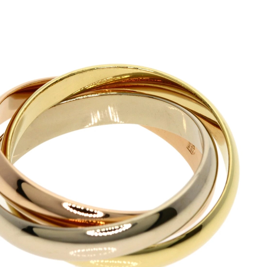 CARTIER TRINITYRING K18 YELLOW GOLD K18 WHITE GOLD: CARTIER TrinityRing K18 Yellow Gold K18 White Gold Brand: CARTIER Type: Ring Material: K18 Yellow Gold/K18 White Gold/18K Pink Gold, Color: Exterior Color Gold Size: 6.5 (US) Accessories: None