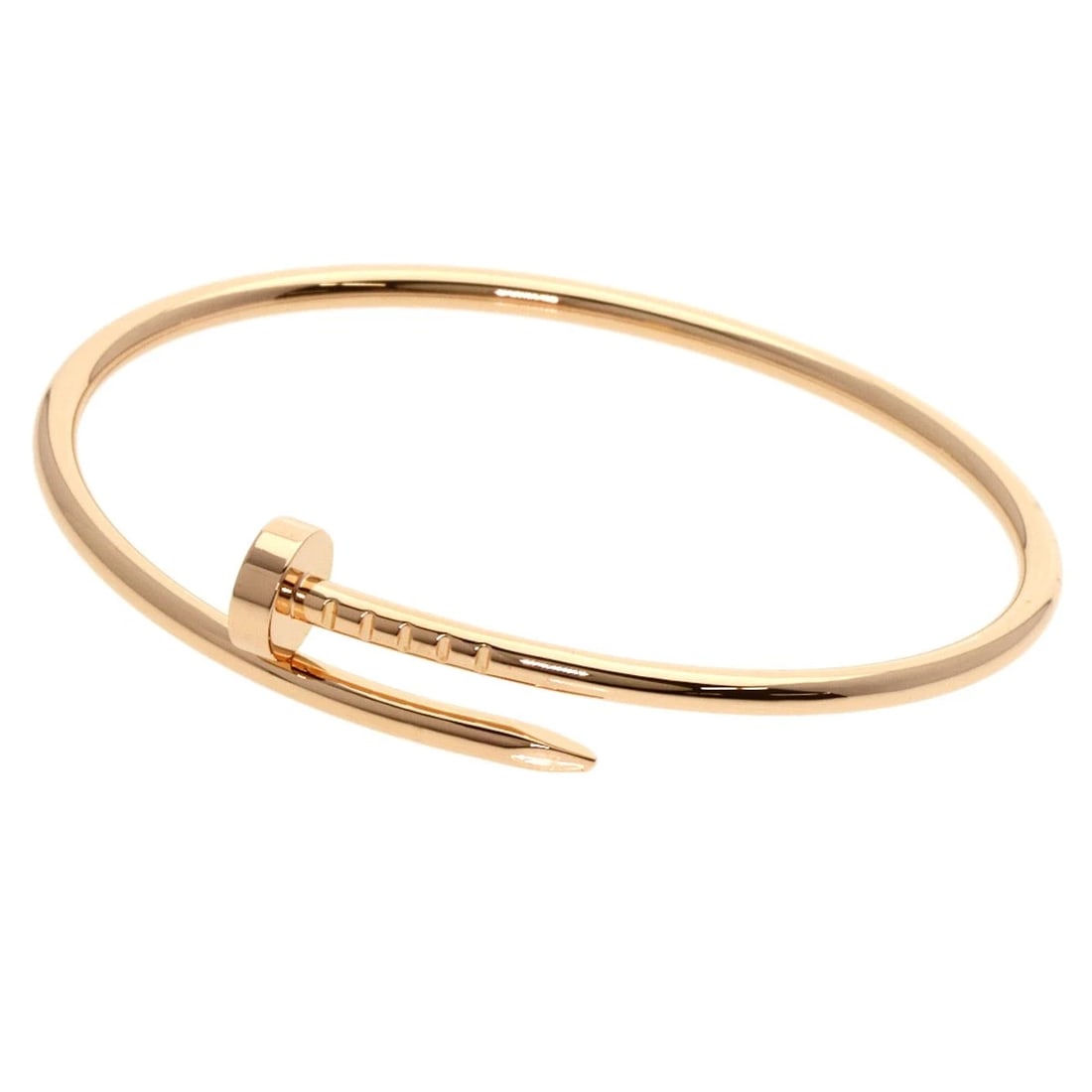 CARTIER JUSTE UNCRE SMALL MODEL BRACELET K18 PINK GOLD: CARTIER Juste uncre small model Bracelet K18 Pink Gold Brand: CARTIER Type: Bracelet Material: K18 Pink Gold, Color: Exterior Color Gold Size: Inner Circumference:5.9inch/15cm Band Width:0.1inch/2