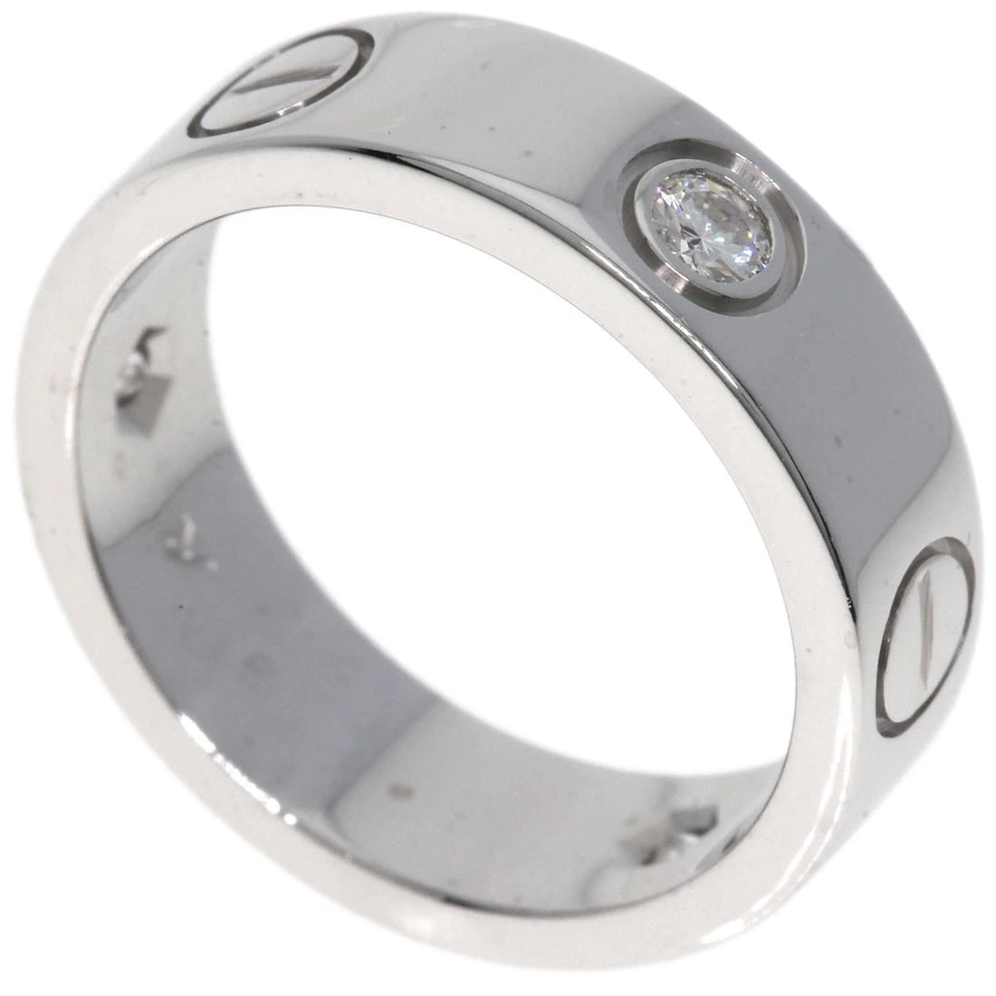 CARTIER LOVE RING HALF DIAMOND RING K18 WHITE GOLD (1 of 3)