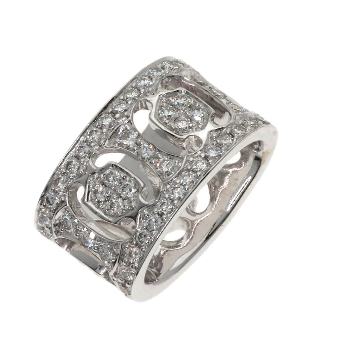 CELINE DIAMOND PENDANT TOP K18 WHITE GOLD: CELINE Diamond Pendant top K18 White Gold Brand: CELINE Type: Pendant top Material: K18 White Gold, Color: Exterior Color Silver Size: Top Size:0.6inch/15.2x9.0x8.4mm Accessories: None