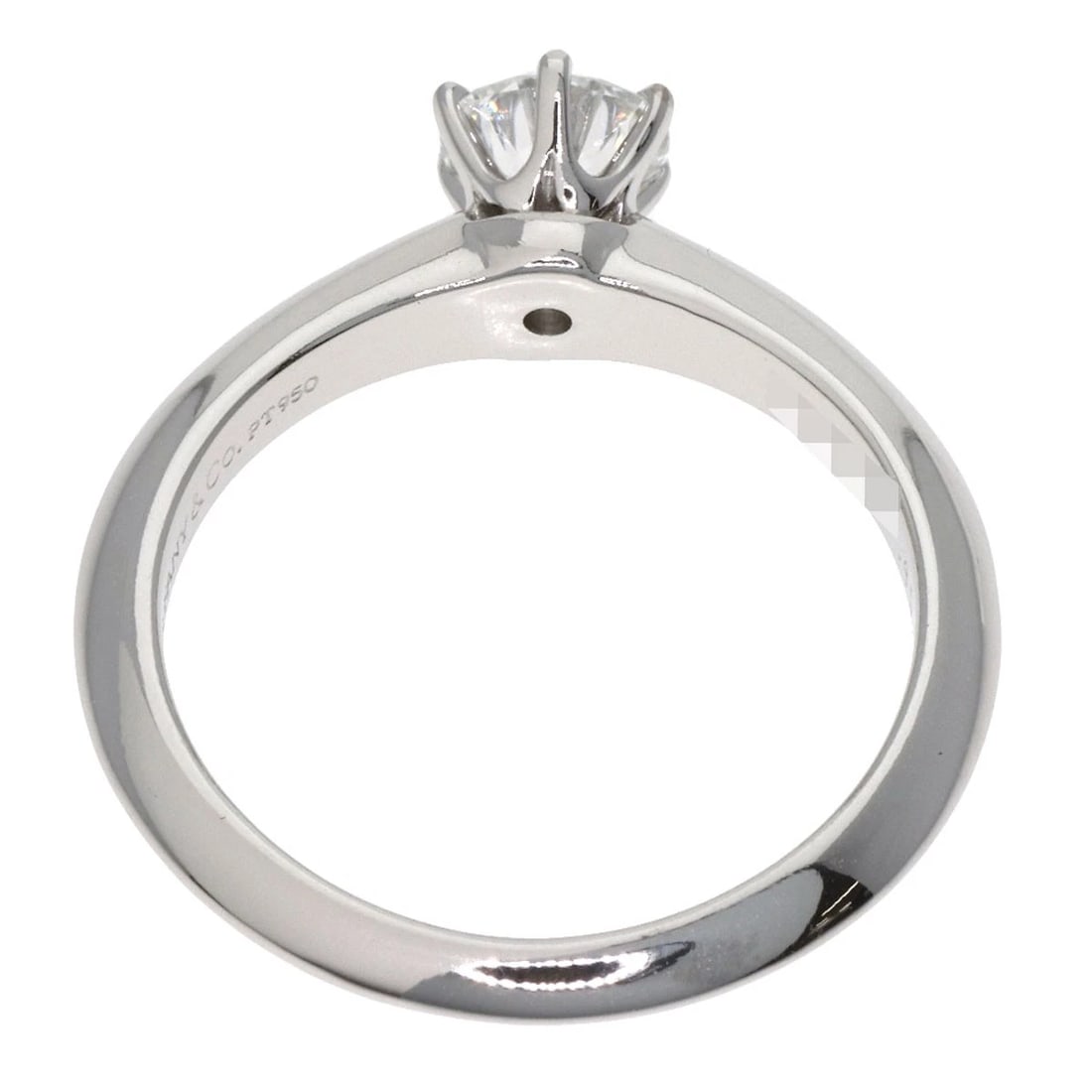 TIFFANY&CO. SOLITAIRE 1P DIAMOND RING: TIFFANY&Co. Solitaire 1P Diamond Ring Brand: TIFFANY&Co. Type: Ring Material: Platinum PT950, Main Stone/Creation Natural Color: Exterior Color Silver Size: 4.25 (US) Accessories: None