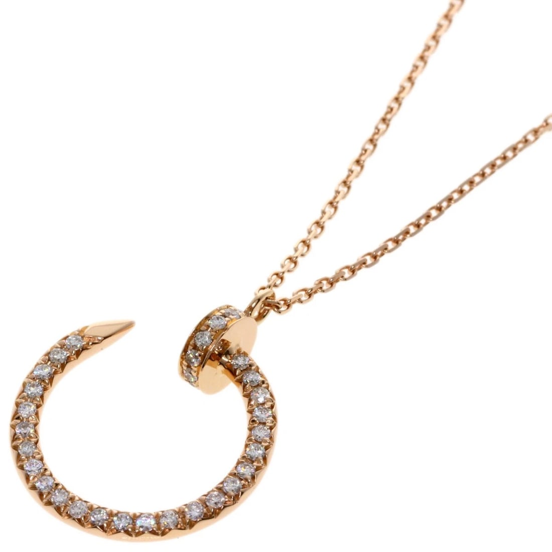 CARTIER JUSTE UNCLE DIAMOND NECKLACE K18 PINK GOLD: CARTIER Juste uncle Diamond Necklace K18 Pink Gold Brand: CARTIER Type: Necklace Material: K18 Pink Gold, Main Stone/Creation Natural Color: Exterior Color Gold Size: Chain
