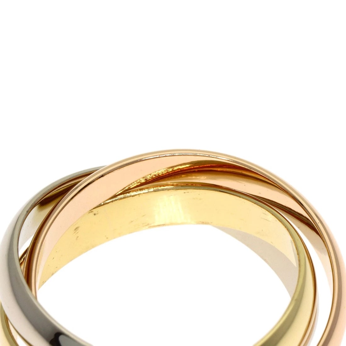 CARTIER TRINITY RING K18 YELLOW GOLD 18K PINK GOLD: CARTIER Trinity Ring K18 Yellow Gold 18K Pink Gold Brand: CARTIER Type: Ring Material: K18 Yellow Gold/18K Pink Gold/K18 White Gold, Color: Exterior Color Gold Size: 5.75 (US) Accessories: