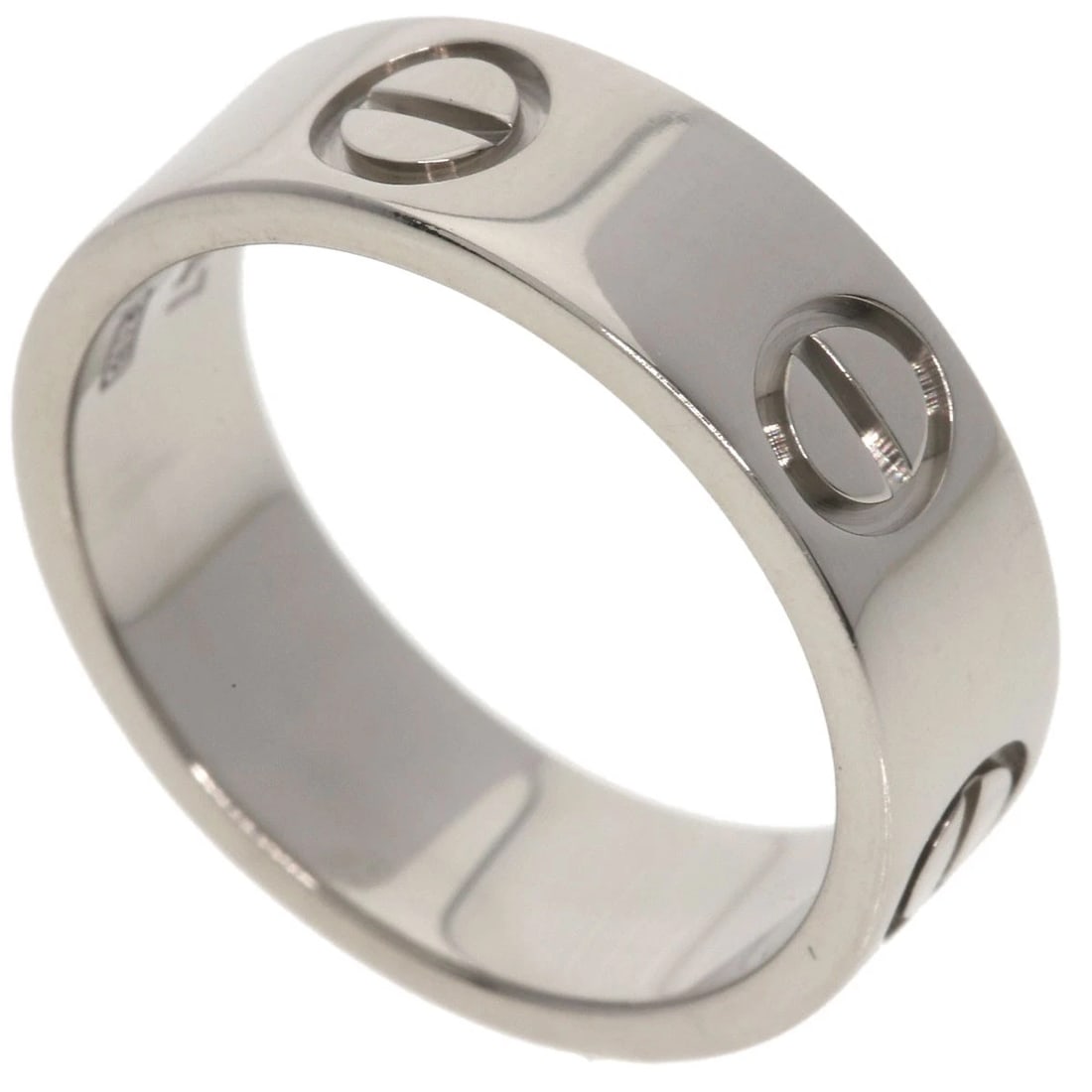 CARTIER LOVE RING K18 WHITE GOLD: CARTIER love Ring K18 White Gold Brand: CARTIER Type: Ring Material: K18 White Gold, Color: Exterior Color Silver Size: 4.25 (US) Accessories: None Accessories Notice: When purchasing