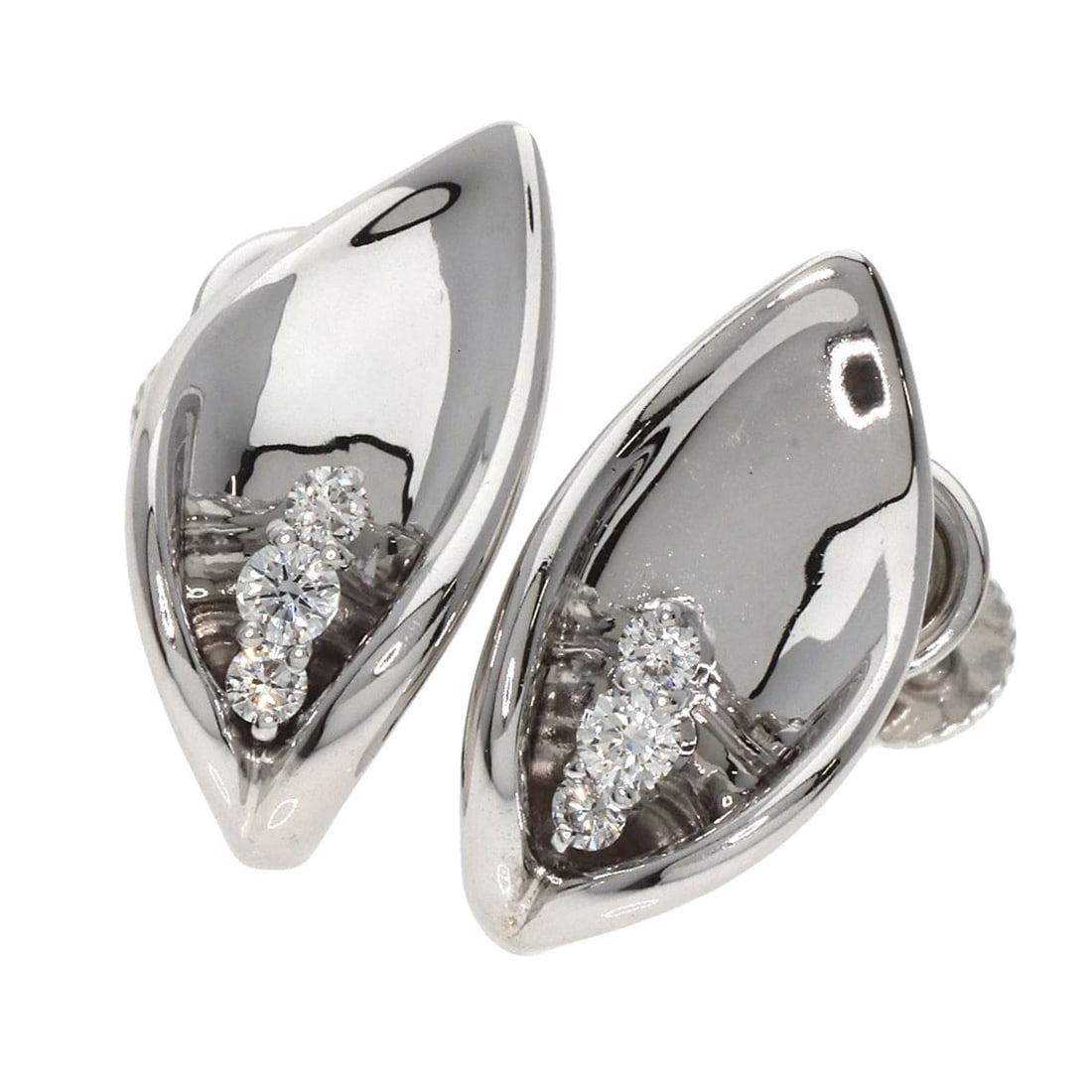 JEUNET DIAMOND EARRING K14 WHITE GOLD: Jeunet Diamond Earring K14 White Gold Brand: Jeunet Type: Earring Material: K14 White Gold, Main Stone/Creation Natural Color: Exterior Color Silver Size: Top Size:0.7inch/16.8x9.1mm 
