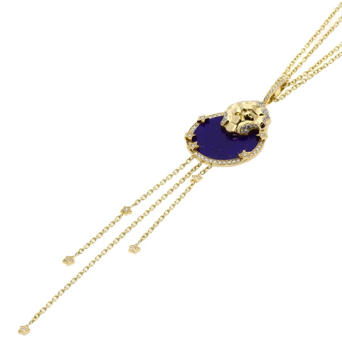 CHANEL SUR SIGNE DURION LAPIS LAZULI & AZURE STONE DIAMOND NECKLACE: CHANEL Sur Signe Durion Lapis Lazuli & Azure stone Diamond Necklace Brand: CHANEL Type: Necklace Material: K18 Yellow Gold, Color: Exterior Color Gold Size: Chain Length:23.6inch/60cm Chain