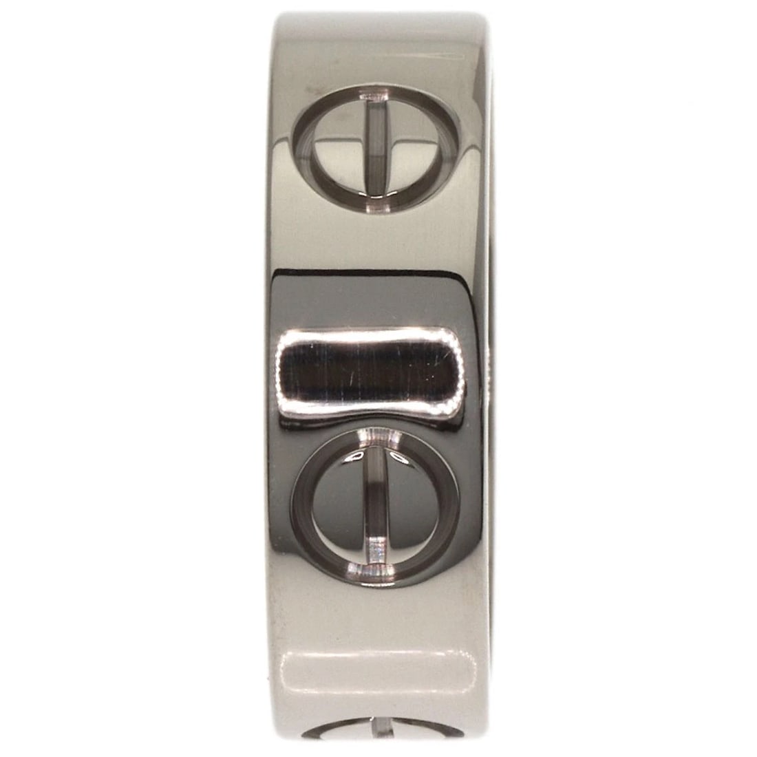 CARTIER LOVE RING K18 WHITE GOLD: CARTIER love Ring K18 White Gold Brand: CARTIER Type: Ring Material: K18 White Gold, Color: Exterior Color Silver Size: 4.5 (US) Accessories: None Accessories Notice: When purchasing