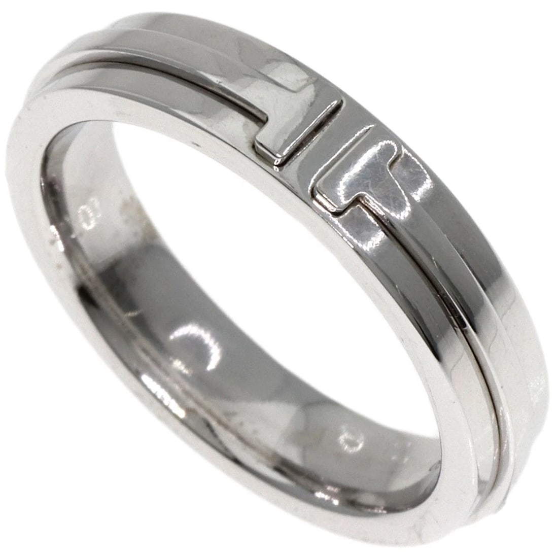 TIFFANY&CO. T TWO NARROW RING K18 WHITE GOLD: TIFFANY&Co. T TWO narrow Ring K18 White Gold Brand: TIFFANY&Co. Type: Ring Material: K18 White Gold, Color: Exterior Color Silver Size: 7.5 (US) Accessories: None Accessories Notice: When