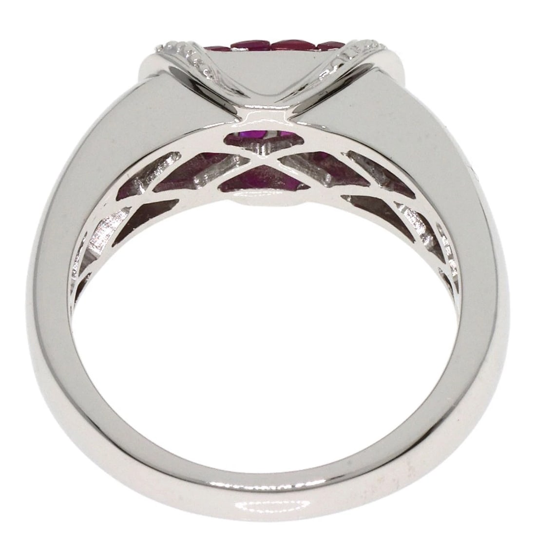 LES ESSENTIALS MYSTERY SETTING RUBY DIAMOND RING - 4