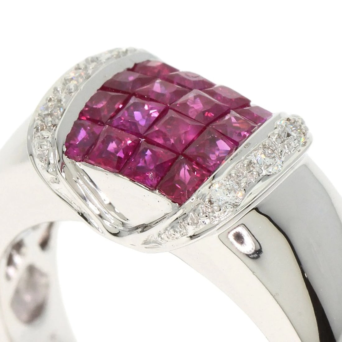 LES ESSENTIALS MYSTERY SETTING RUBY DIAMOND RING - 5