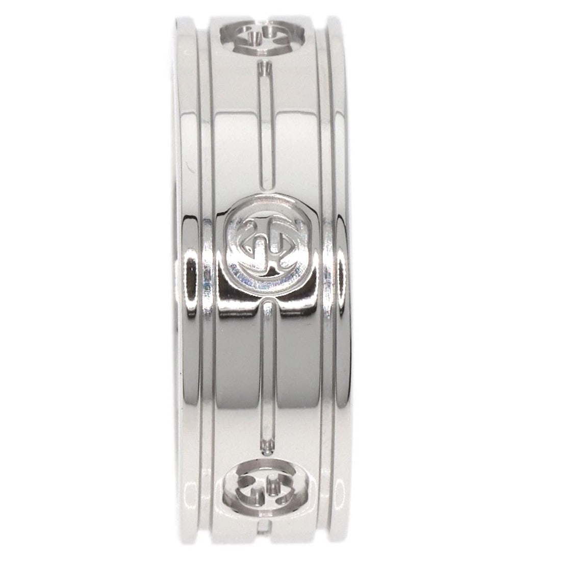 GUCCI INTERLOCKING RING K18 WHITE GOLD - 3