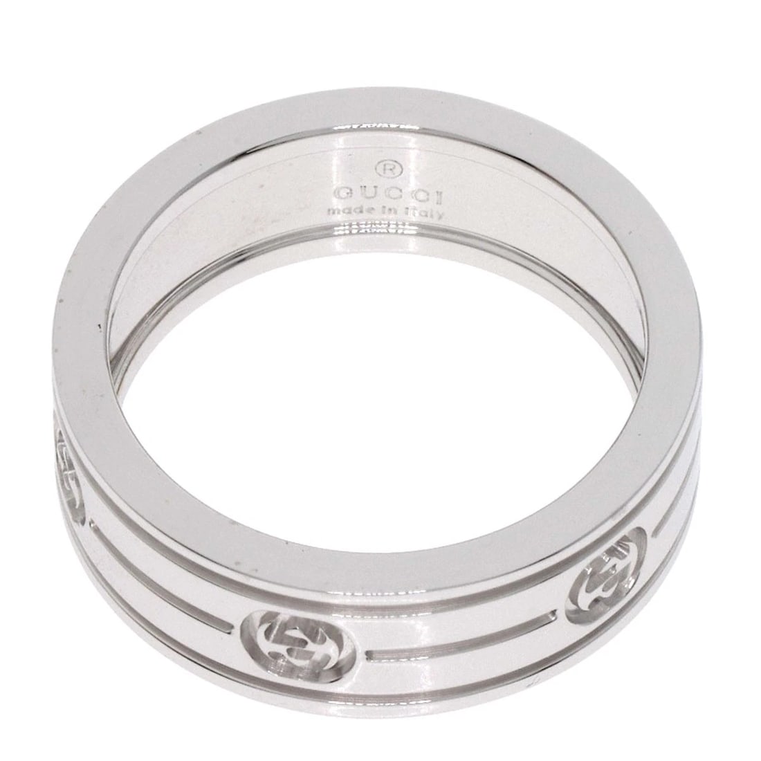 GUCCI INTERLOCKING RING K18 WHITE GOLD - 4