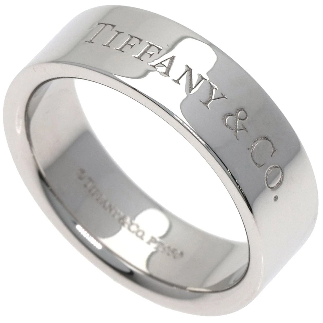 TIFFANY&CO. FLAT BAND RING PLATINUM PT950: TIFFANY&Co. Flat band Ring Platinum PT950 Brand: TIFFANY&Co. Type: Ring Material: Platinum PT950, Color: Exterior Color Silver Size: 6.5 (US) Accessories: None Accessories Notice: When
