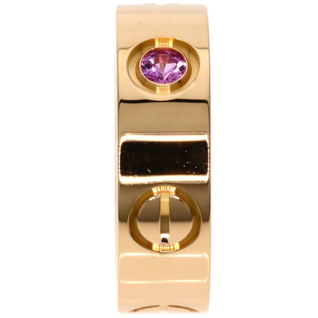 CARTIER LOVE RING 1P PINK SAPPHIRE RING K18 PINK GOLD: CARTIER Love ring 1P pink sapphire Ring K18 Pink Gold Brand: CARTIER Type: Ring Material: K18 Pink Gold, Color: Exterior Color Gold Size: 3.25 (US) Accessories: None Accessories Notice: When
