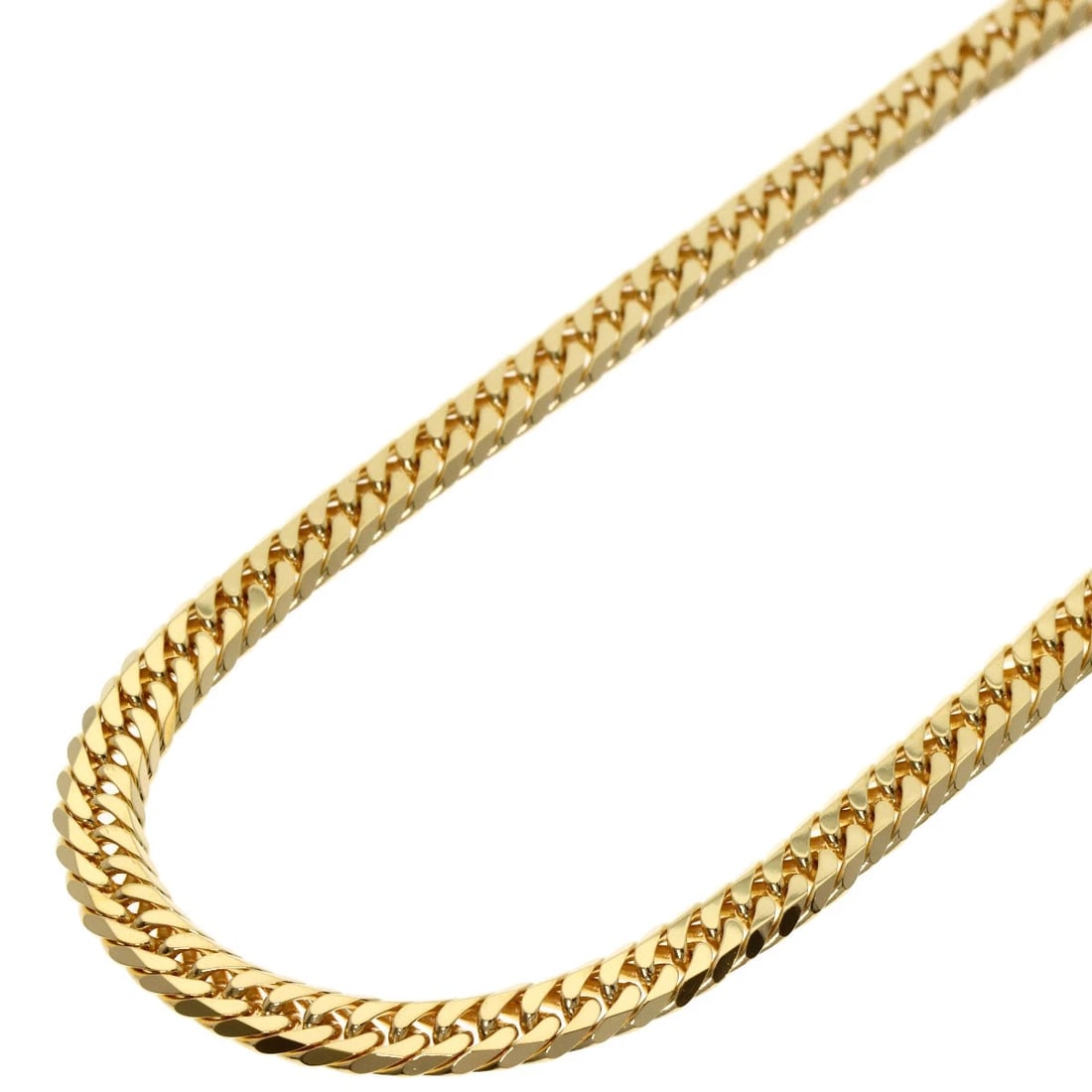 CURB CHAIN KIHEI 6-SIDED DOUBLE NECKLACE: Curb chain Kihei 6-sided double Necklace Brand: SELECT JEWELRY Type: Necklace Material: K18 Yellow Gold, Color: Exterior Color Gold Size: Chain Length:19.7inch/50cm Chain Width:1.8inch/4.5mm 