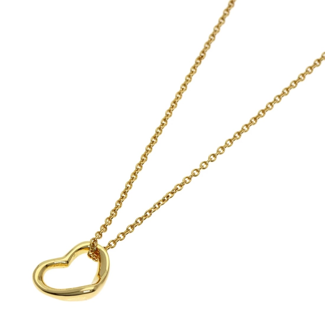 TIFFANY&CO. OPEN HEART NECKLACE K18 YELLOW GOLD: TIFFANY&Co. Open heart Necklace K18 Yellow Gold Brand: TIFFANY&Co. Type: Necklace Material: K18 Yellow Gold, Color: Exterior Color Gold Size: Chain Length:16.1inch/41cm Chain