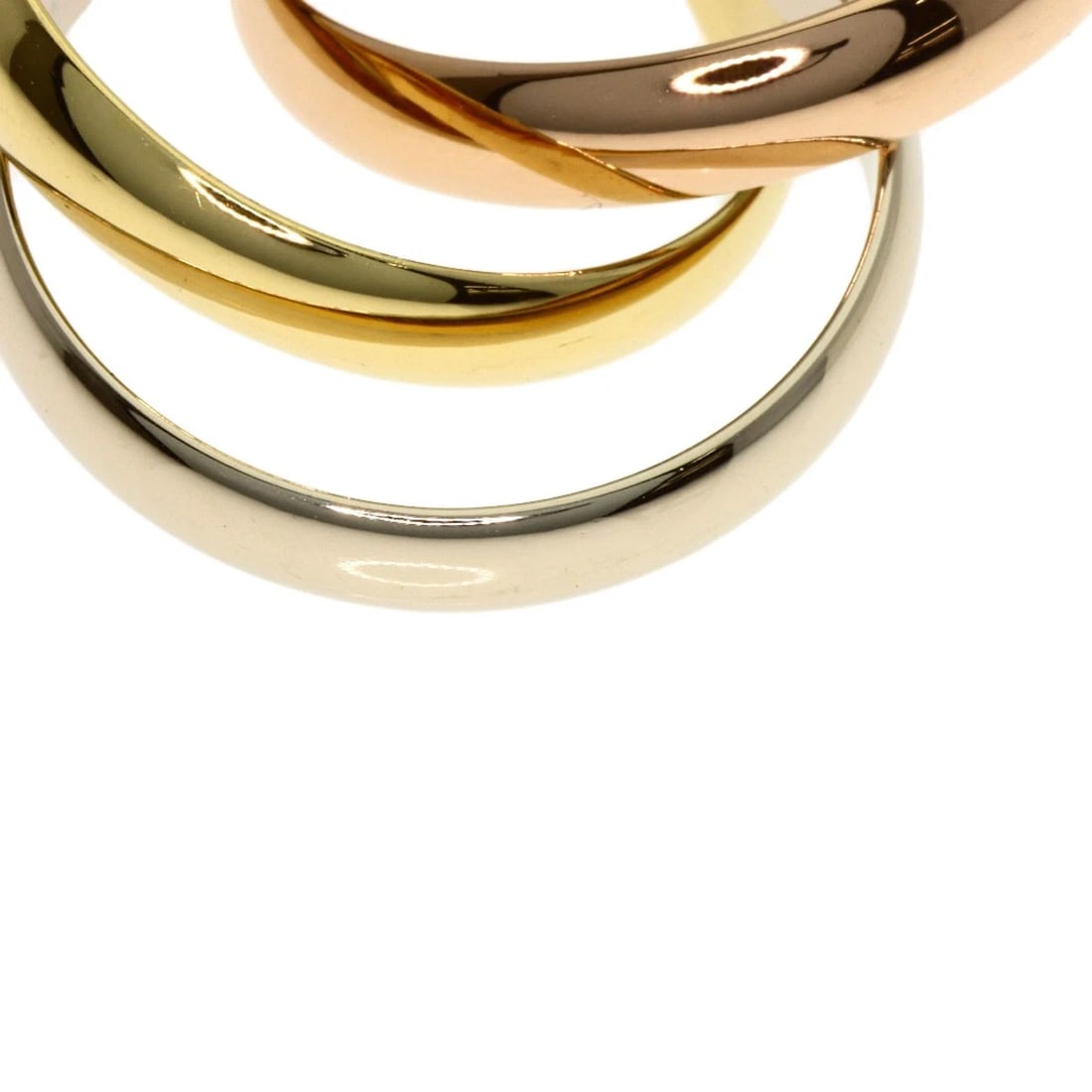 CARTIER TRINITY RING K18 YELLOW GOLD 18K PINK GOLD: CARTIER Trinity Ring K18 Yellow Gold 18K Pink Gold Brand: CARTIER Type: Ring Material: K18 Yellow Gold/18K Pink Gold/K18 White Gold, Color: Exterior Color Gold Size: 5.75 (US) Accessories: None