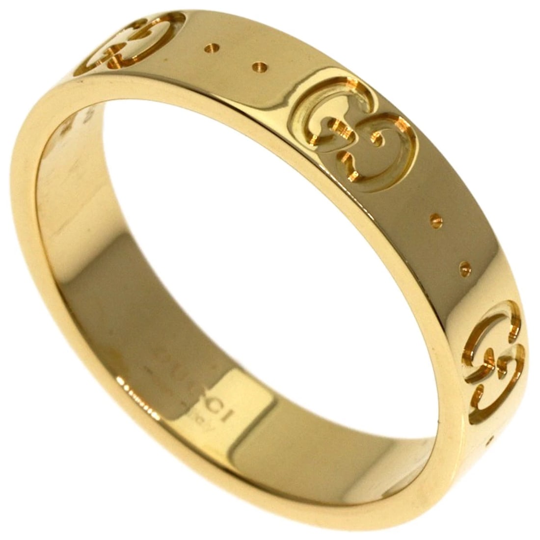 GUCCI ICON RING K18 YELLOW GOLD: GUCCI Icon Ring K18 Yellow Gold Brand: GUCCI Type: Ring Material: K18 Yellow Gold, Color: Exterior Color Gold Size: 5.75 (US) Accessories: None Accessories Notice: When purchasing pre-owne