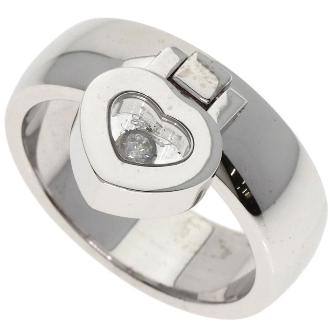CHOPARD HAPPY DIAMOND RING K18 WHITE GOLD: Chopard Happy diamond Ring K18 White Gold Brand: Chopard Type: Ring Material: K18 White Gold, Main Stone/Creation Natural Color: Exterior Color Silver Size: 7.5 (US) Accessories: None Acce