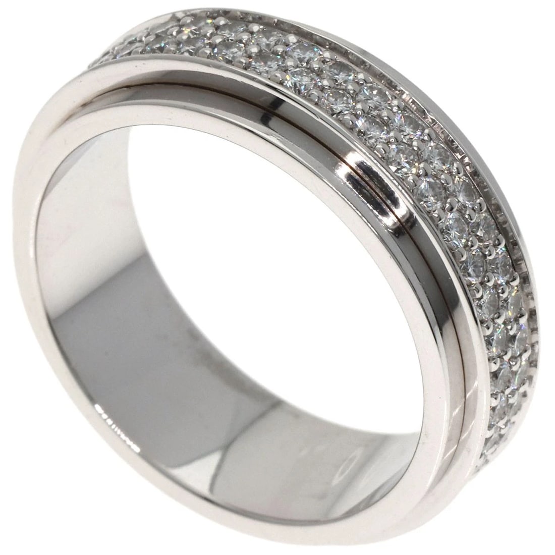 PIAGET POSSESSION FULL ETERNITY DIAMOND RING: PIAGET Possession Full Eternity Diamond Ring Brand: PIAGET Type: Ring Material: K18 White Gold, Main Stone/Creation Natural Color: Exterior Color Silver Size: 8.75 (US) Accessories: None A