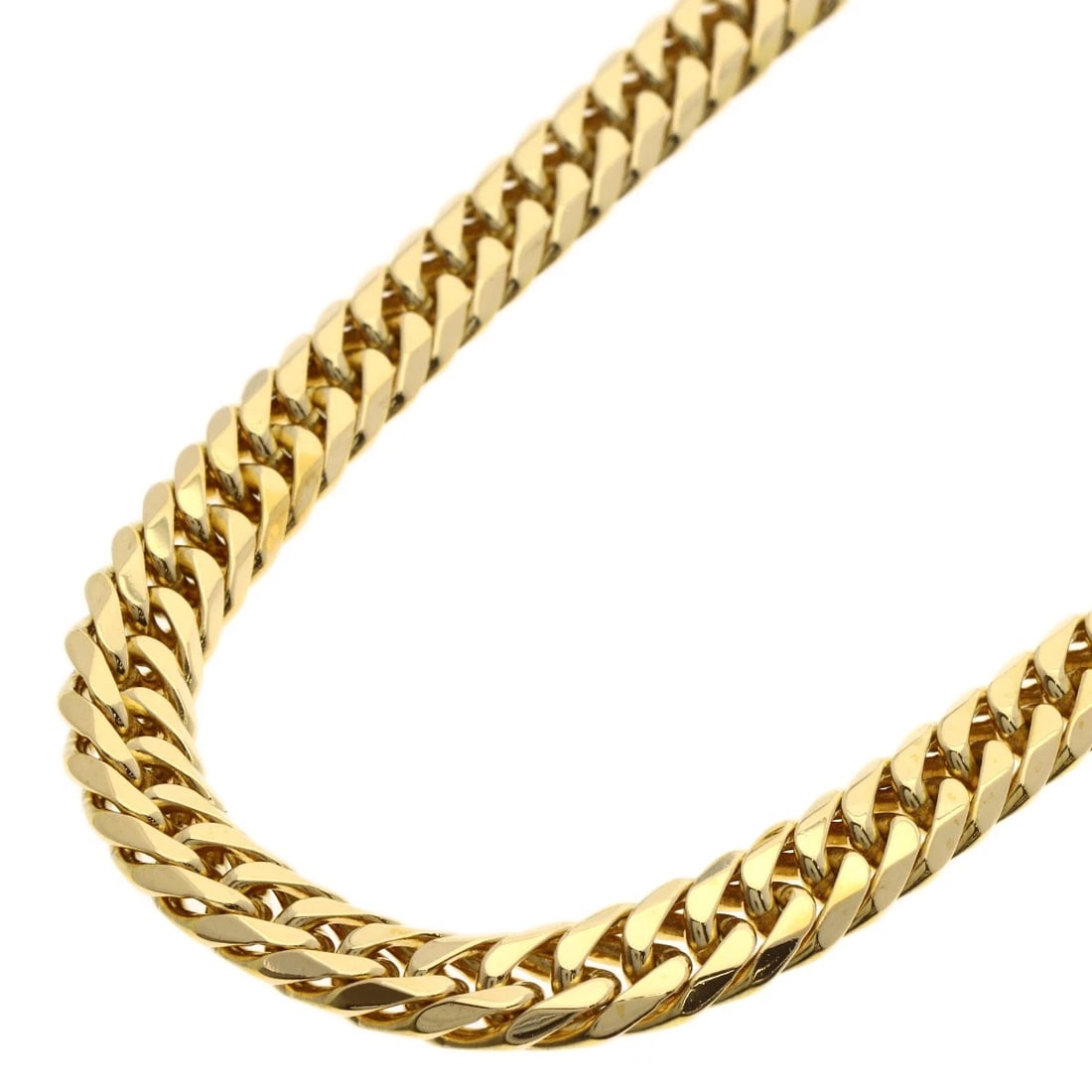 CURB CHAIN KIHEI 6-SIDED W NECKLACE K18 YELLOW GOLD (1 of 4)