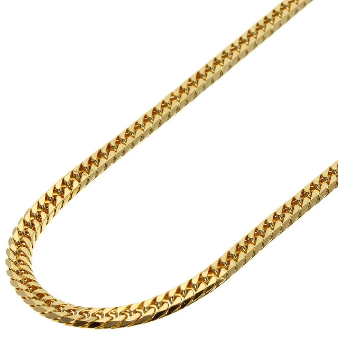 CURB CHAIN KIHEI 6-SIDED DOUBLE NECKLACE: Curb chain Kihei 6-sided double Necklace Brand: None Type: Necklace Material: K18 Yellow Gold, Color: Exterior Color Gold Size: Chain Length:19.5inch/49.5cm Chain Width:1.8inch/4.6mm 