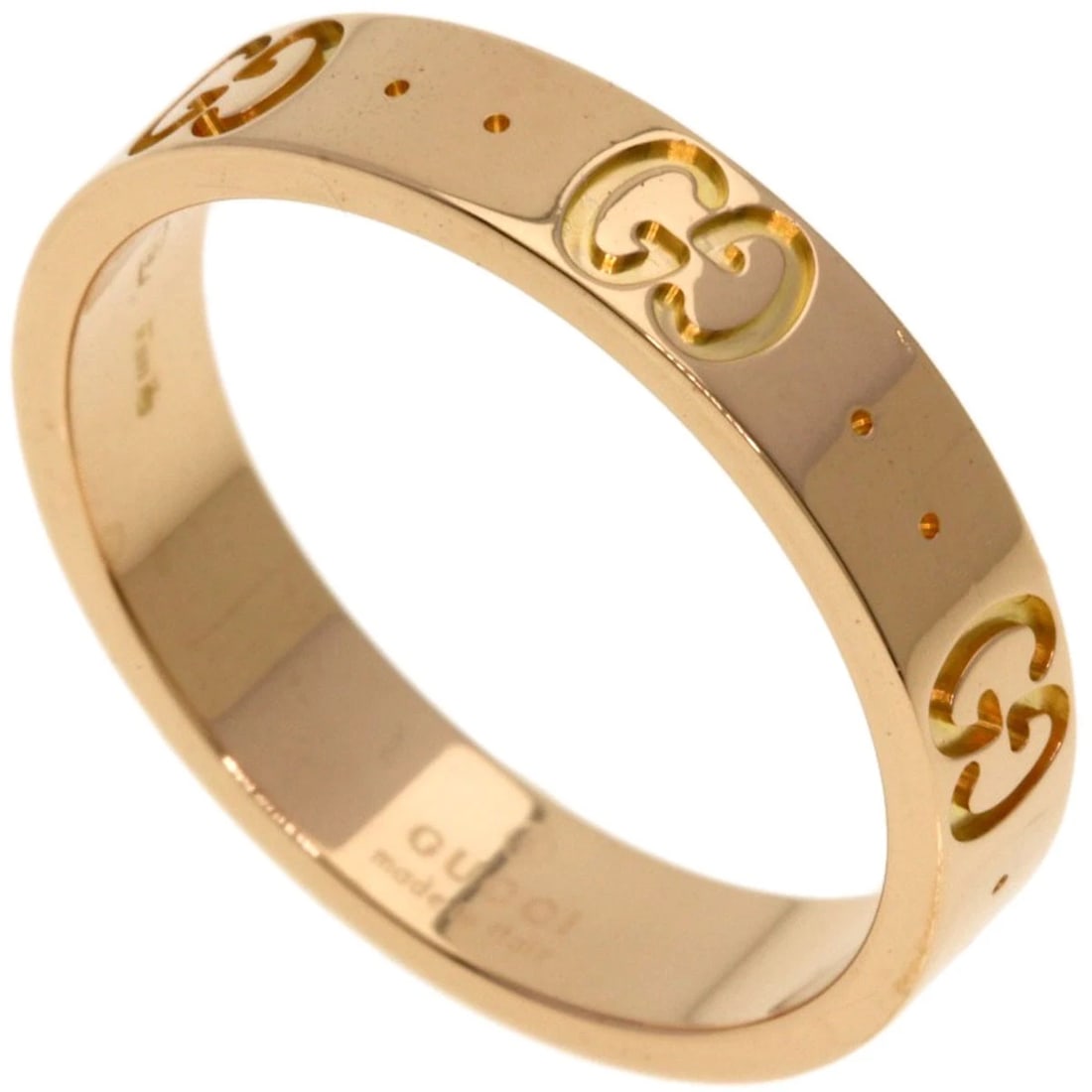 GUCCI ICON RING K18 PINK GOLD: GUCCI Icon Ring K18 Pink Gold Brand: GUCCI Type: Ring Material: K18 Pink Gold, Color: Exterior Color Gold Size: 6.5 (US) Accessories: None Accessories Notice: When purchasing pre-owned goo