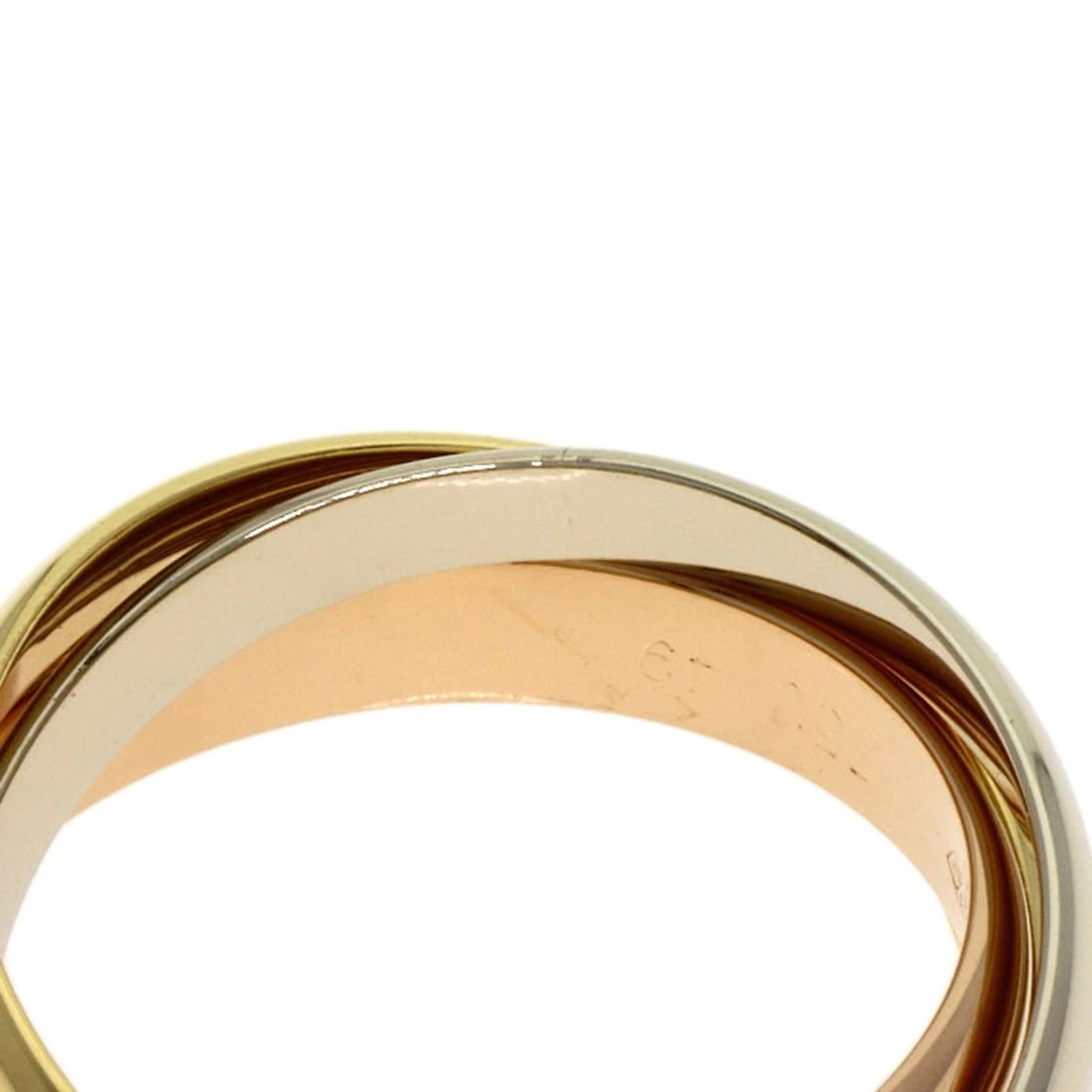 CARTIER TRINITY RING K18 YELLOW GOLD K18 WHITE GOLD: CARTIER Trinity Ring K18 Yellow Gold K18 White Gold Brand: CARTIER Type: Ring Material: K18 Yellow Gold, Color: Exterior Color Gold Size: 5 (US) Accessories: None Accessories Notice: When