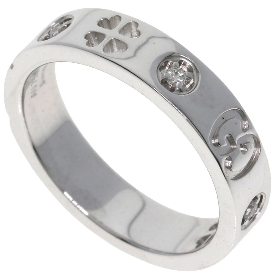 GUCCI ICON AMOR FOREVER DIAMOND RING K18 WHITE GOLD: GUCCI Icon Amor Forever Diamond Ring K18 White Gold Brand: GUCCI Type: Ring Material: K18 White Gold, Main Stone/Creation Natural Color: Exterior Color Silver Size: 3.75 (US) Accessories: None