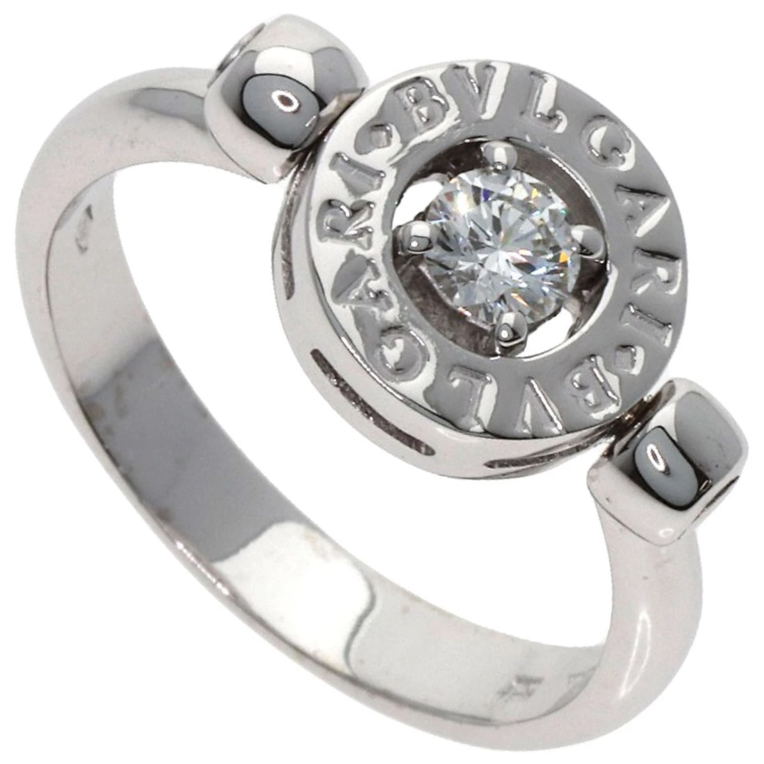 BVLGARI BVLGARI BVLGARI DIAMOND FLIP RING: BVLGARI BVLGARI BVLGARI Diamond Flip Ring Brand: BVLGARI Type: Ring Material: K18 White Gold, Main Stone/Creation Natural Color: Exterior Color Silver Size: 5.75 (US) Accessories: None Acc
