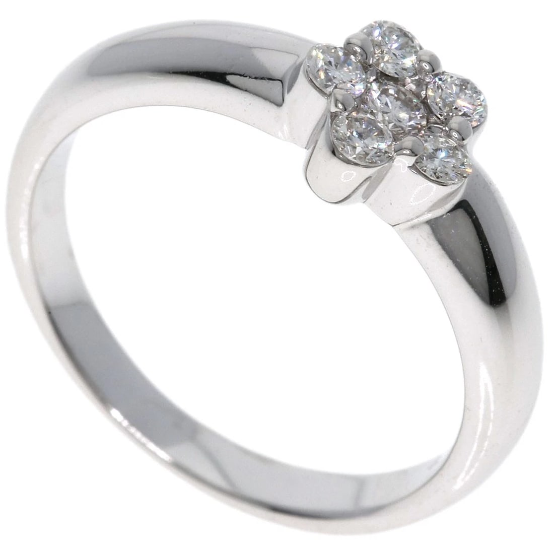 PONTE VECCHIO FLOWER DIAMOND RING K18 WHITE GOLD: Ponte Vecchio Flower Diamond Ring K18 White Gold Brand: Ponte Vecchio Type: Ring Material: K18 White Gold, Main Stone/Creation Natural Color: Exterior Color Silver Size: 5.75 (US) 