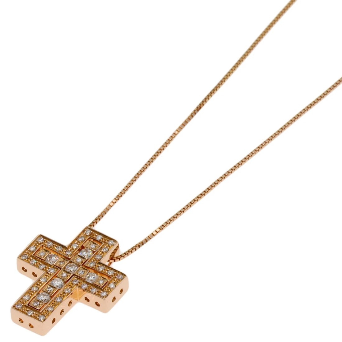 DAMIANI BELLE EPOQUE SM DIAMOND NECKLACE: Damiani Belle Epoque SM Diamond Necklace Brand: Damiani Type: Necklace Material: K18 Pink Gold, Main Stone/Creation Natural Color: Exterior Color Gold Size: Chain Length:20.1inch/51cm Chain