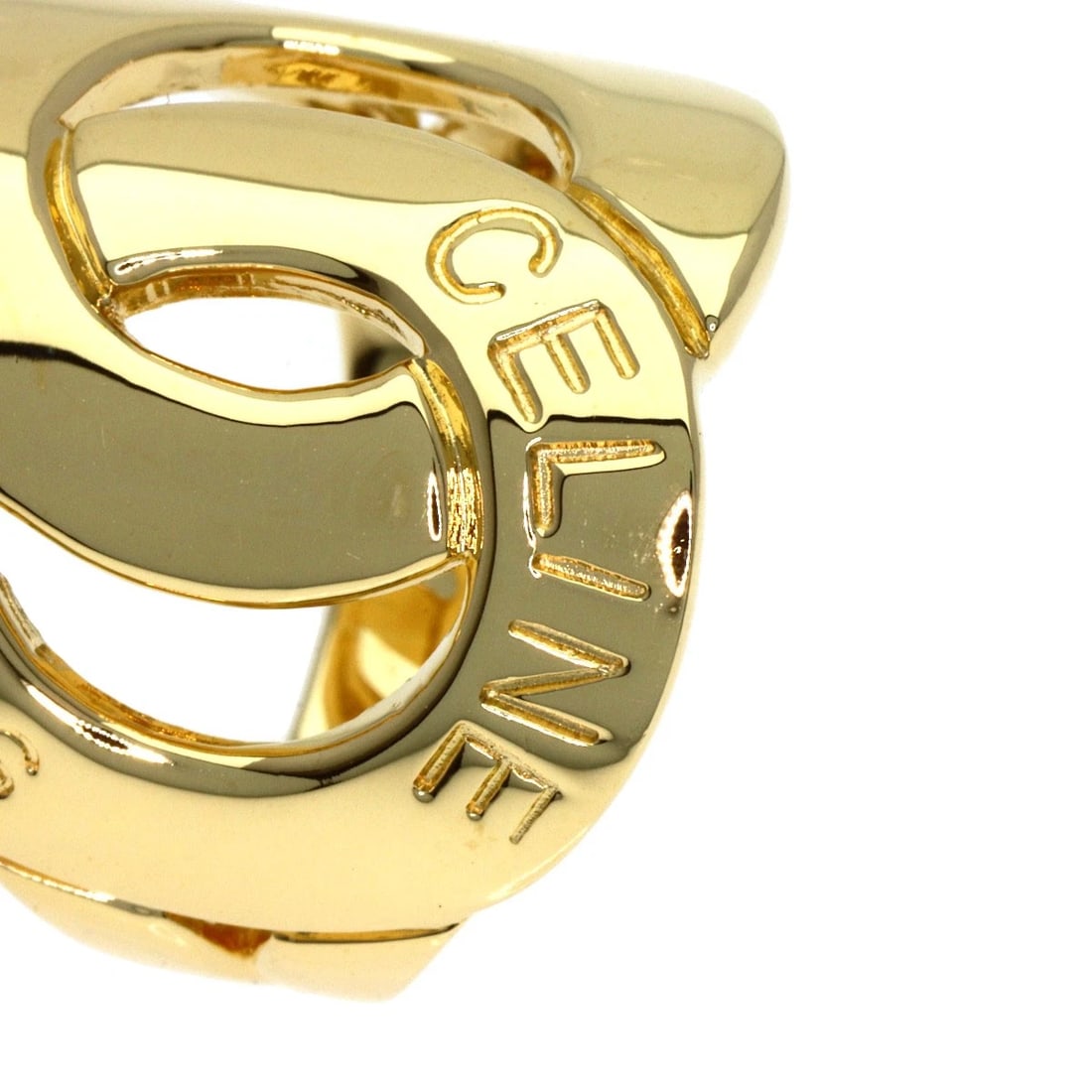 CELINE LOGO DOUBLE CIRCLE DIAMOND RING - 5