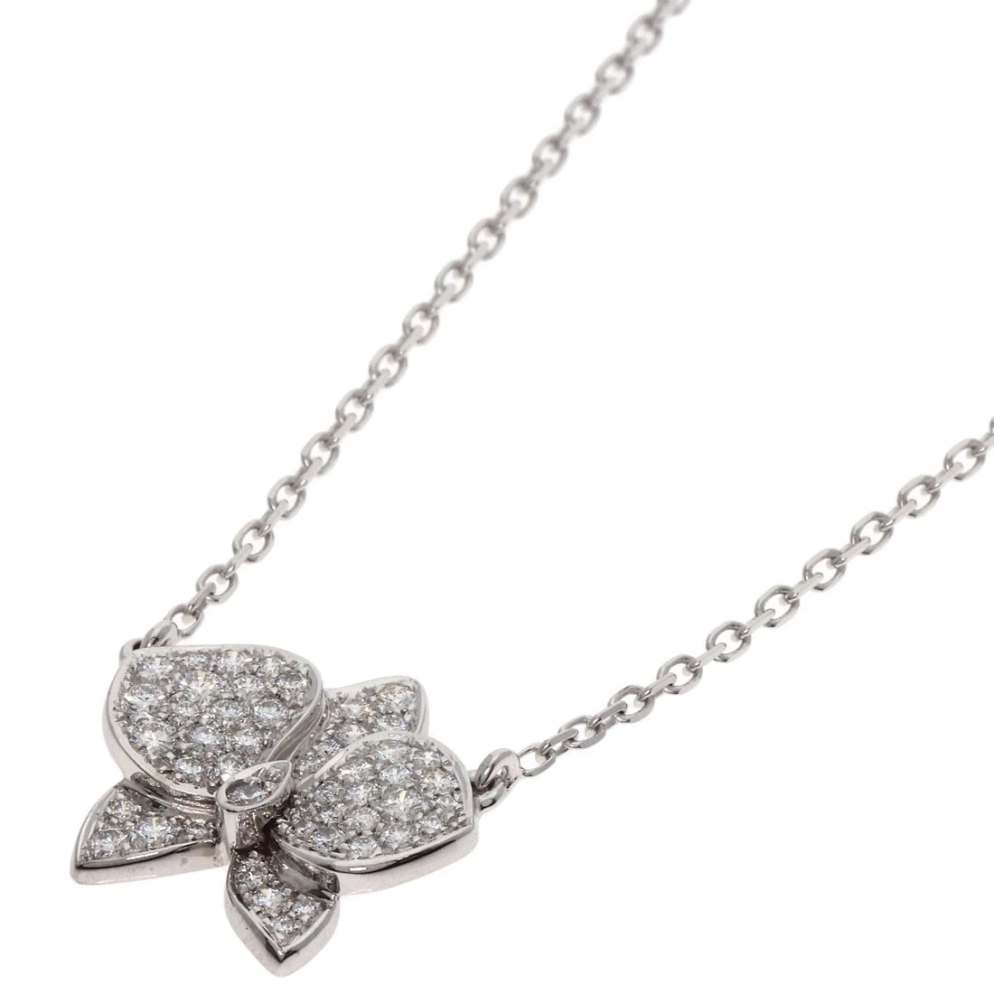 CARTIER CARESS D'ORCHIDEE PAL DIAMOND NECKLACE: CARTIER Caress d'Orchidee Pal Diamond Necklace Brand: CARTIER Type: Necklace Material: K18 White Gold, Main Stone/Creation Natural Color: Exterior Color Silver Size: Chain Length:16.9inch/43cm