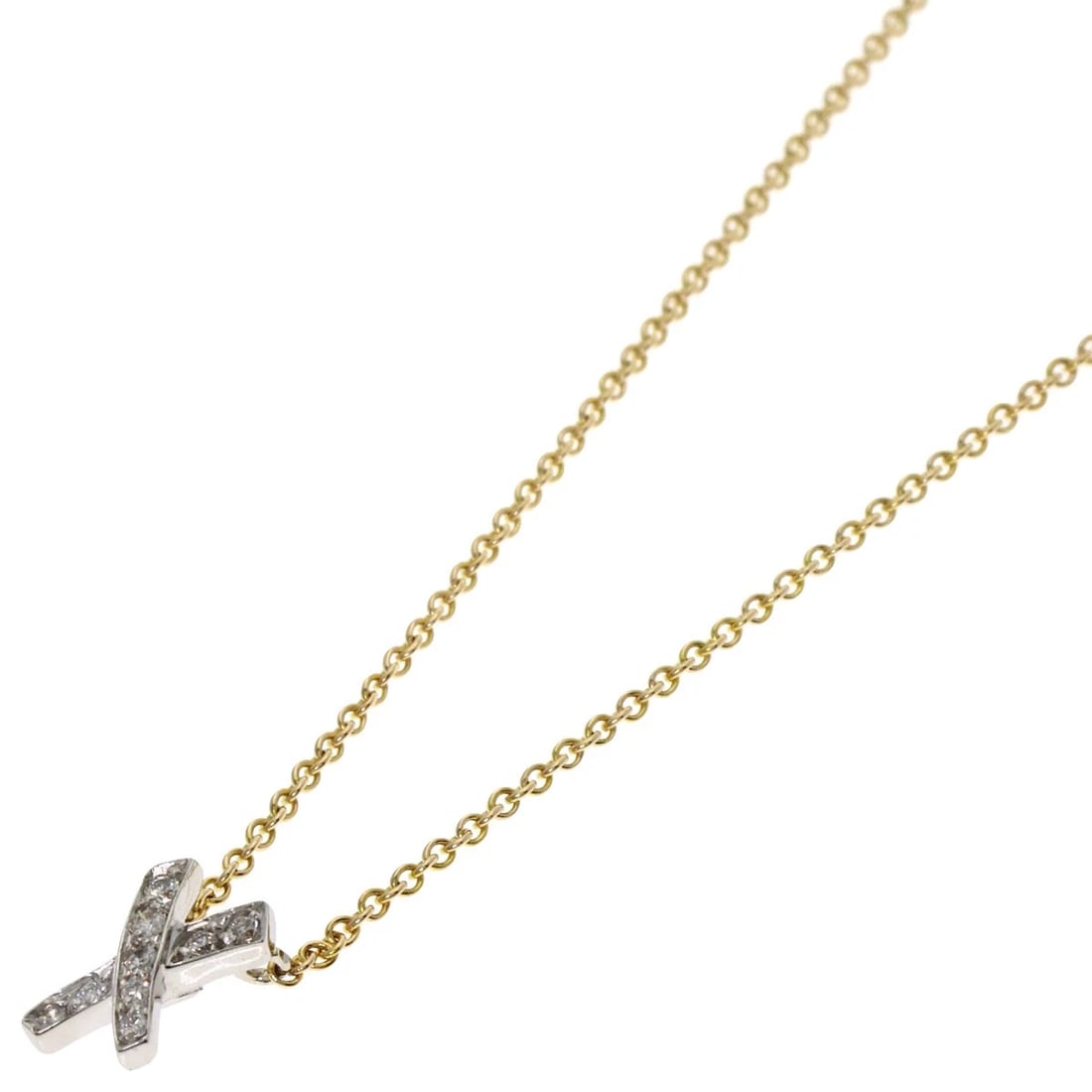 TIFFANY&CO. PALOMA PICASSO KISS DIAMOND NECKLACE: TIFFANY&Co. Paloma Picasso Kiss Diamond Necklace Brand: TIFFANY&Co. Type: Necklace Material: Platinum PT950, Main Stone/Creation Natural Color: Exterior Color Silver Size: Chain