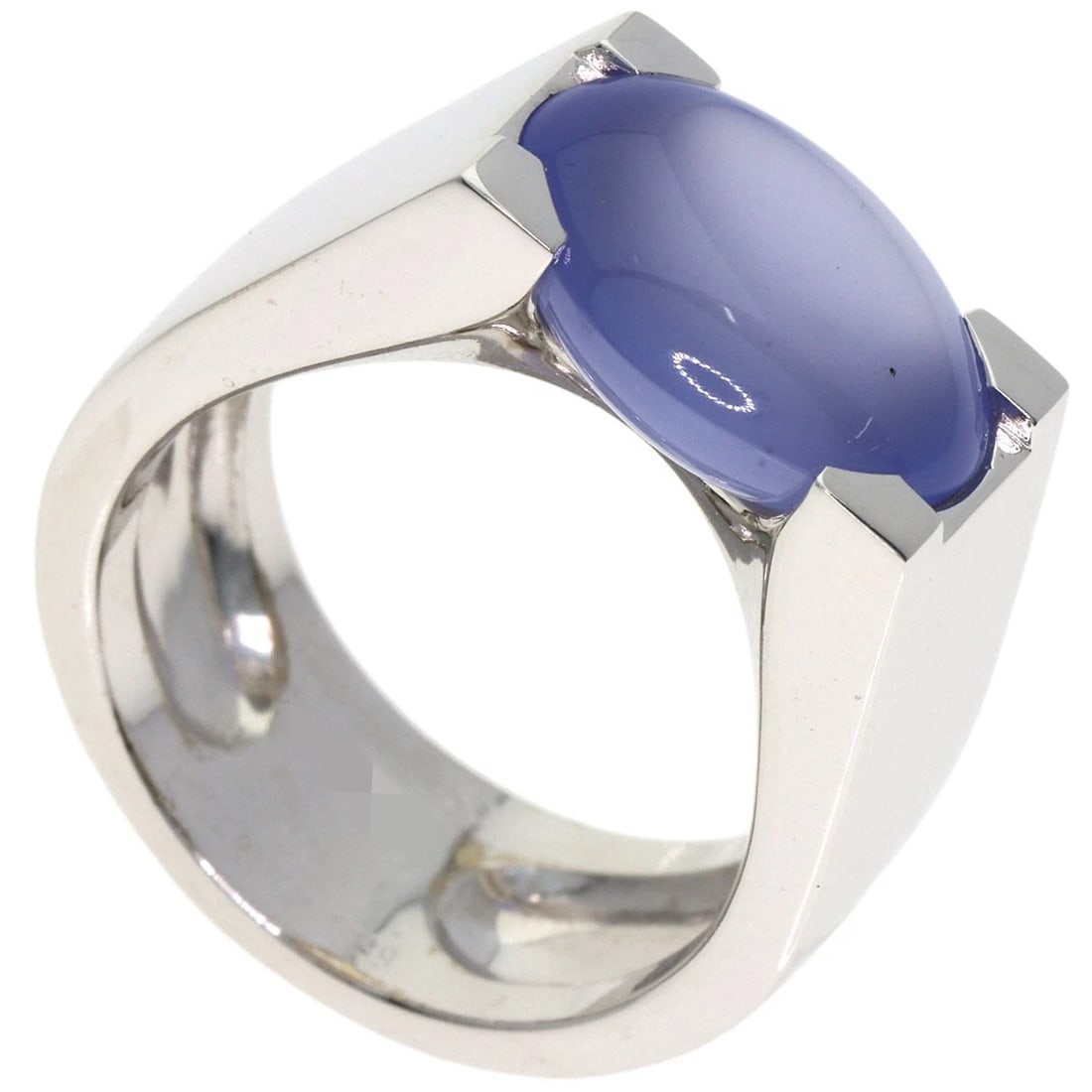 CARTIER TANQUISSIM RING CHALCEDONY RING K18 WHITE GOLD: CARTIER Tanquissim Ring Chalcedony Ring K18 White Gold Brand: CARTIER Type: Ring Material: K18 White Gold, Color: Exterior Color Silver Size: 7.75 (US) Accessories: None Accessories Notice: