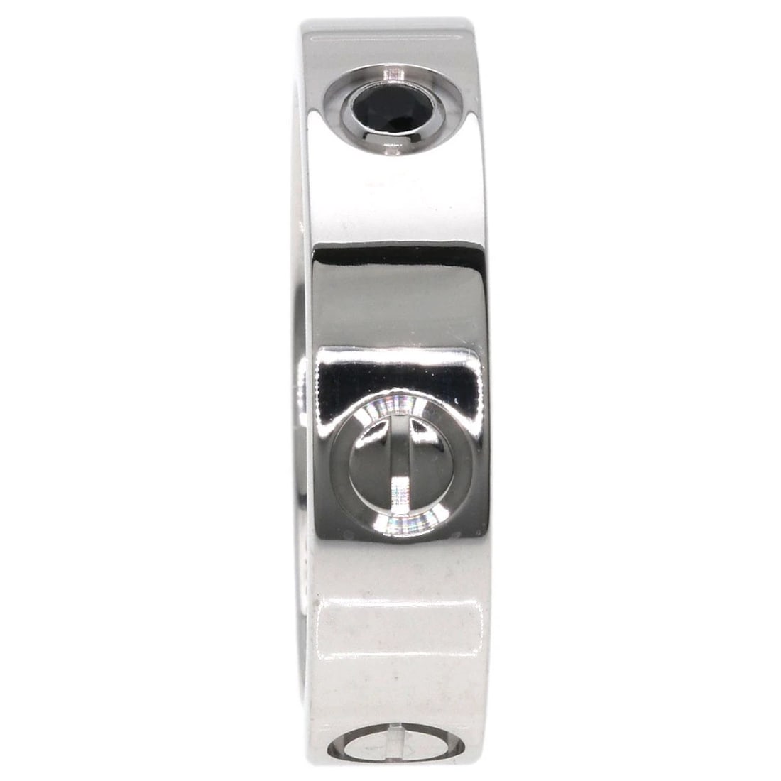 CARTIER LOVE RING BLACK SAPPHIRE RING: CARTIER Love ring black sapphire Ring Brand: CARTIER Type: Ring Material: K18 White Gold, Color: Exterior Color Silver Size: 9.25 (US) Accessories: None Accessories Notice: When purchasing