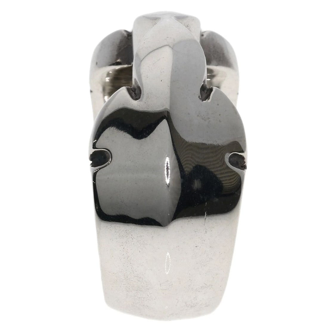 CHROME HEARTS DOUBLE FLARE KNEE RING SILVER MENS: CHROME HEARTS Double flare knee Ring Silver mens Brand: CHROME HEARTS Type: Ring Material: Silver, Color: Exterior Color Silver Size: 11.25 (US) Accessories: None Accessories Notice: When