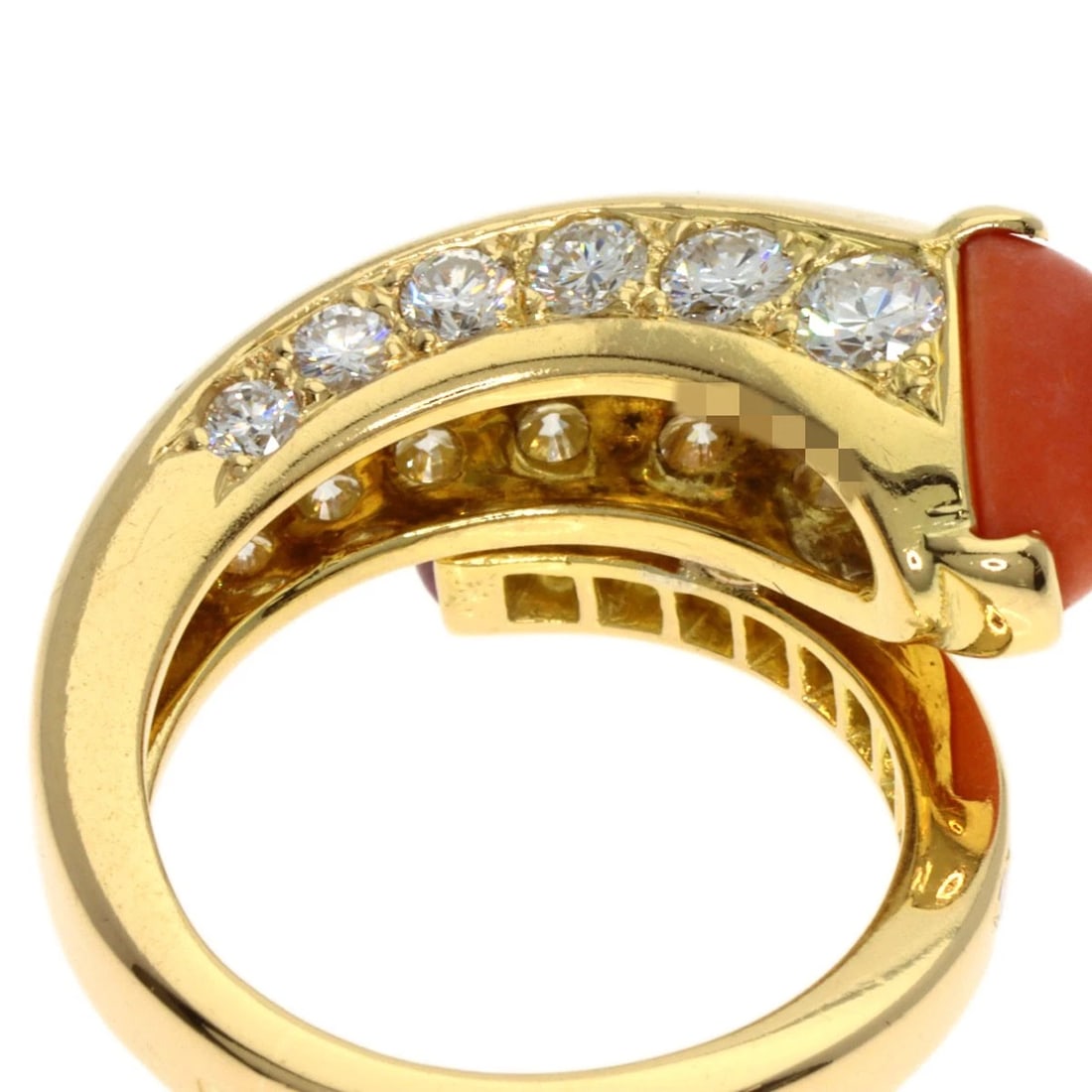 CARTIER VINTAGE CORAL DIAMOND RUBY RING - 6