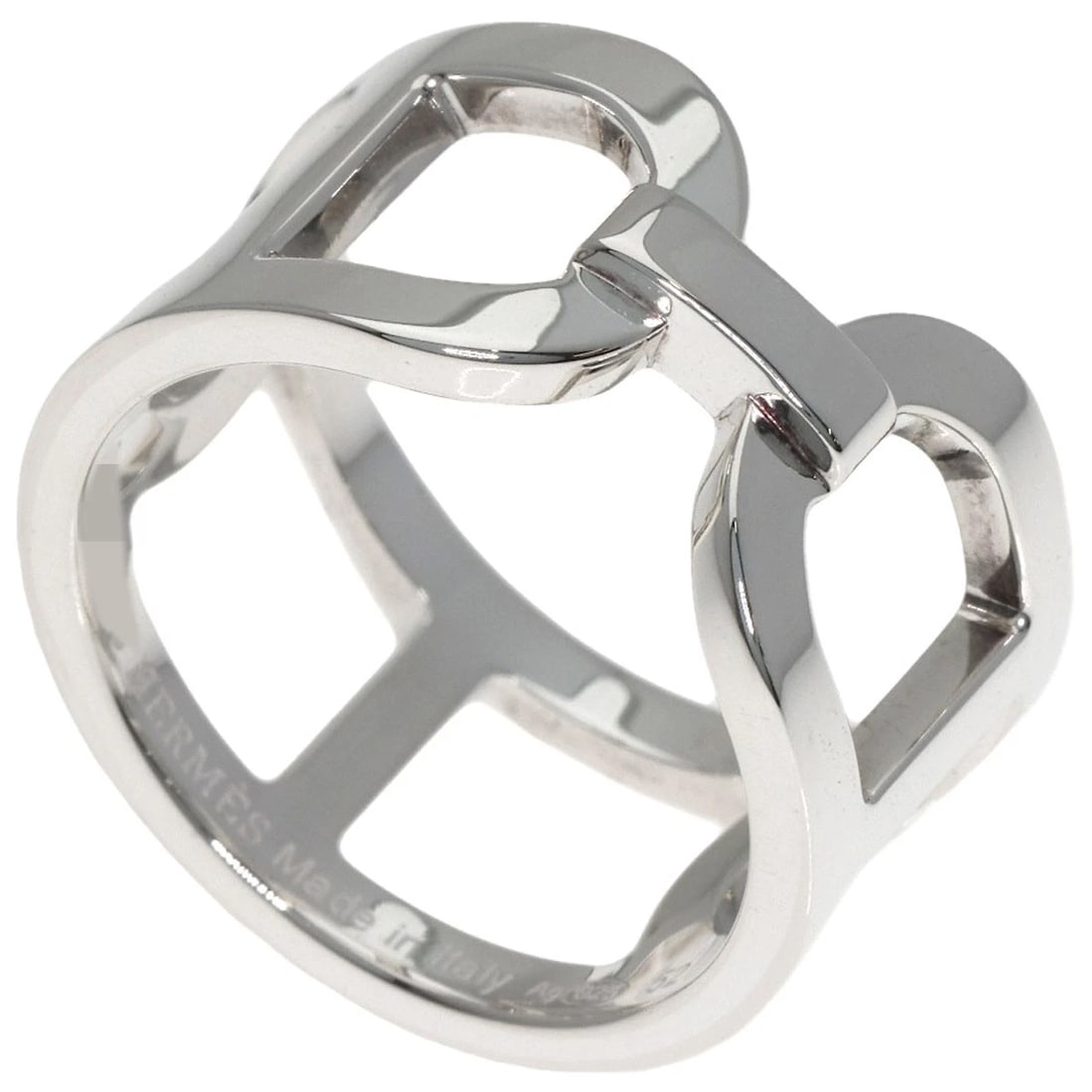 HERMES EVER SHANE DUNKLE RING SILVER: HERMES Ever Shane Dunkle Ring Silver Brand: HERMES Type: Ring Material: Silver, Color: Exterior Color Silver Size: 6.25 (US) Accessories: None Accessories Notice: When purchasing pre-owned