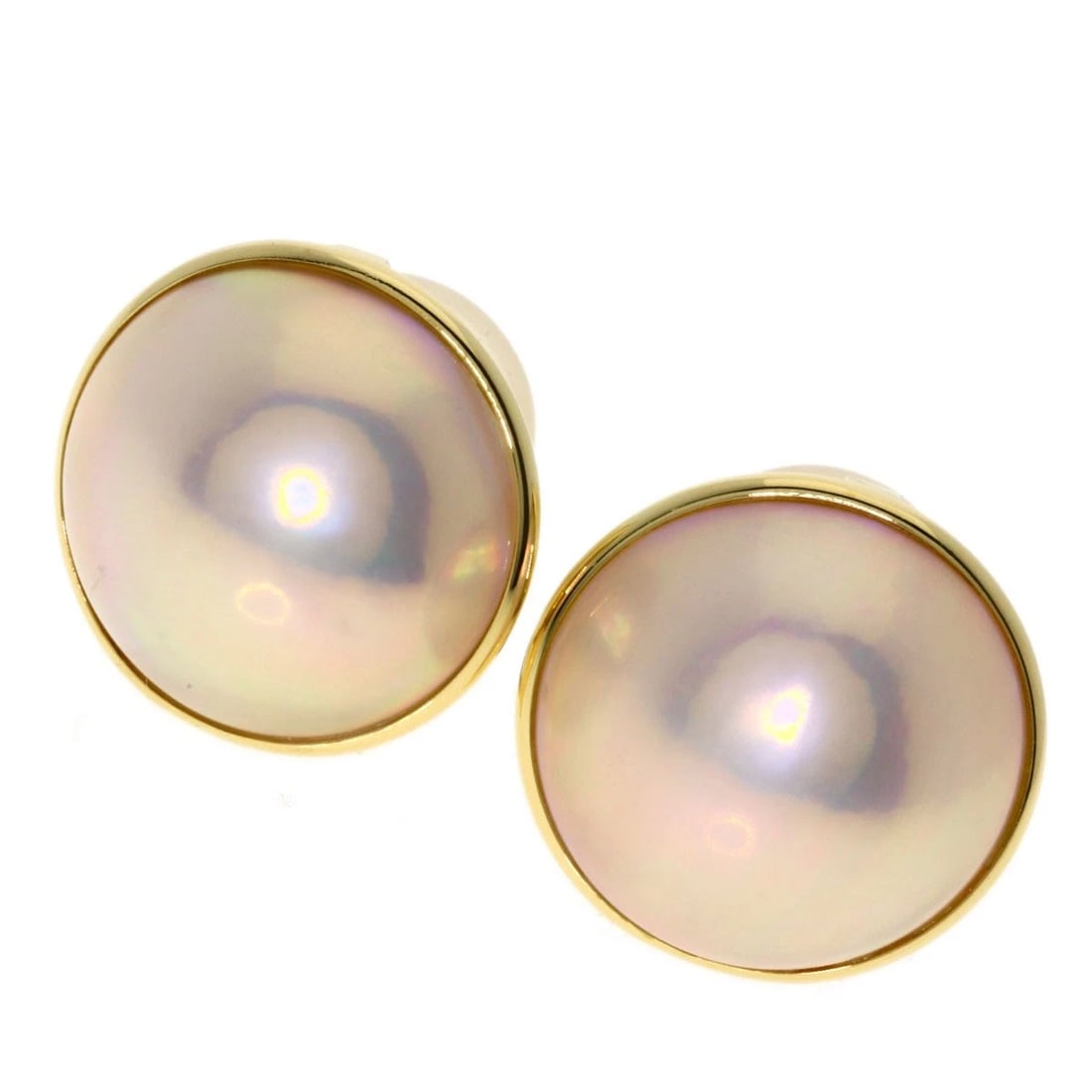 TASAKI MABE PEARL PEARL EARRING: TASAKI Mabe Pearl Pearl Earring Brand: TASAKI Type: Earring Material: K18 Yellow Gold, Color: Exterior Color Gold Size: Top Size:0.6inch/15.5x15.5x9.9mm Accessories: None Accessories Notice: