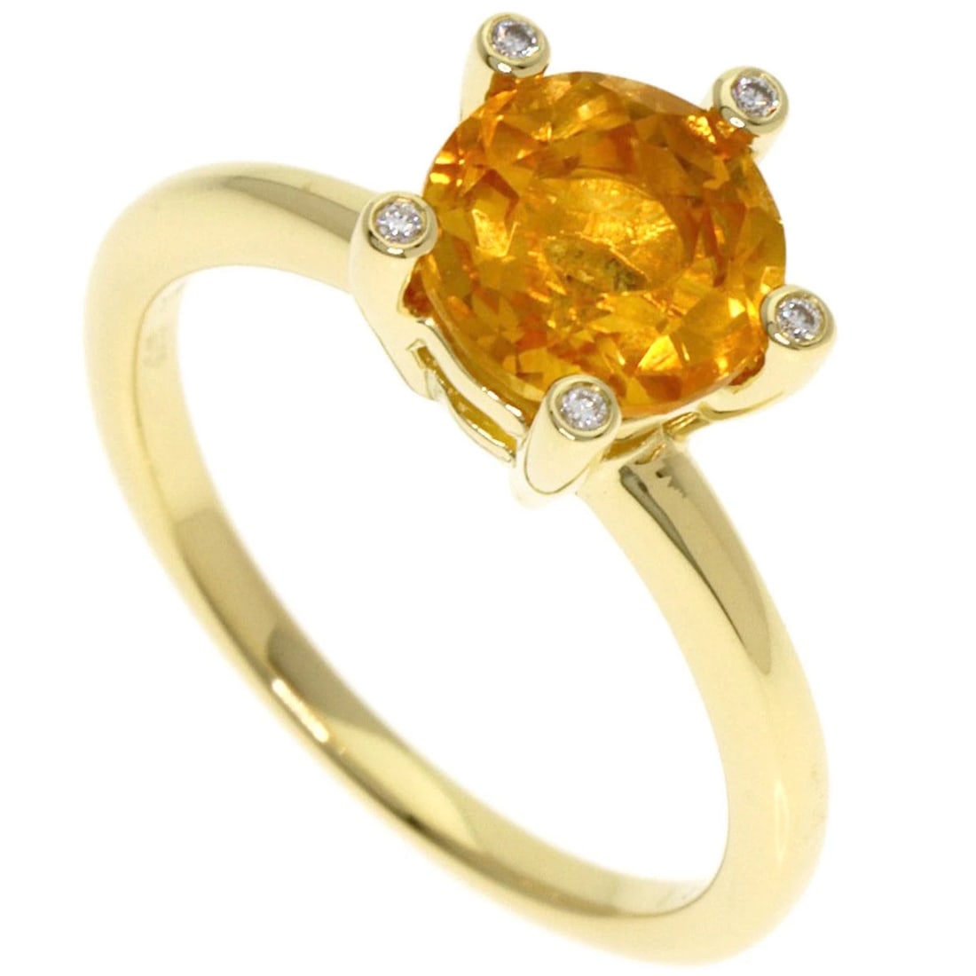 PONTE VECCHIO CITRIN DIAMOND RING K18 YELLOW GOLD: Ponte Vecchio Citrin Diamond Ring K18 Yellow Gold Brand: Ponte Vecchio Type: Ring Material: K18 Yellow Gold, Color: Exterior Color Gold Size: 5 (US) Accessories: None Accessories Notice: When