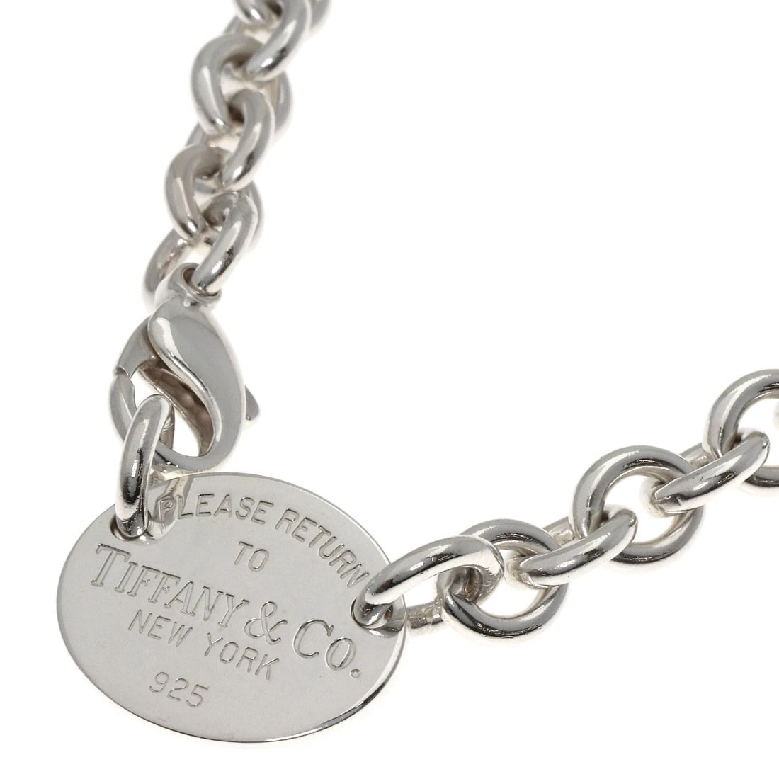 TIFFANY&CO. RETURN TO OVAL NECKLACE SILVER: TIFFANY&Co. Return to oval Necklace Silver Brand: TIFFANY&Co. Type: Necklace Material: Silver, Color: Exterior Color Silver Size: Chain Length:15.4inch/39cm Chain Width:3.0inch/7.7mm Top