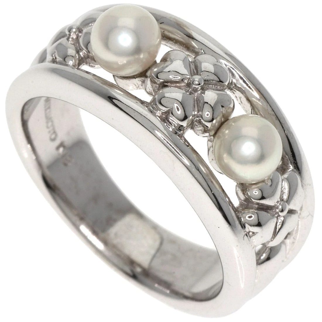 MIKIMOTO PEARL PEARL RING K18 WHITE GOLD: MIKIMOTO Pearl Pearl Ring K18 White Gold Brand: MIKIMOTO Type: Ring Material: K18 White Gold, Color: Exterior Color Silver Size: 5.25 (US) Accessories: None Accessories Notice: When