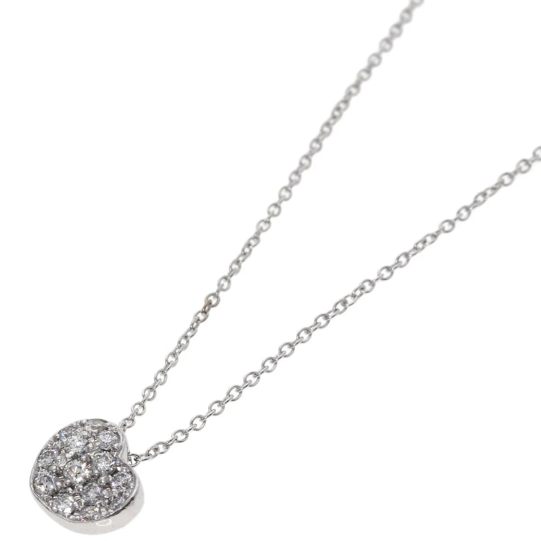 PONTE VECCHIO HEART PAVÉ DIAMOND NECKLACE: Ponte Vecchio heart pavé diamond Necklace Brand: Ponte Vecchio Type: Necklace Material: K18 White Gold, Main Stone/Creation Natural Color: Exterior Color Silver Size: Chain