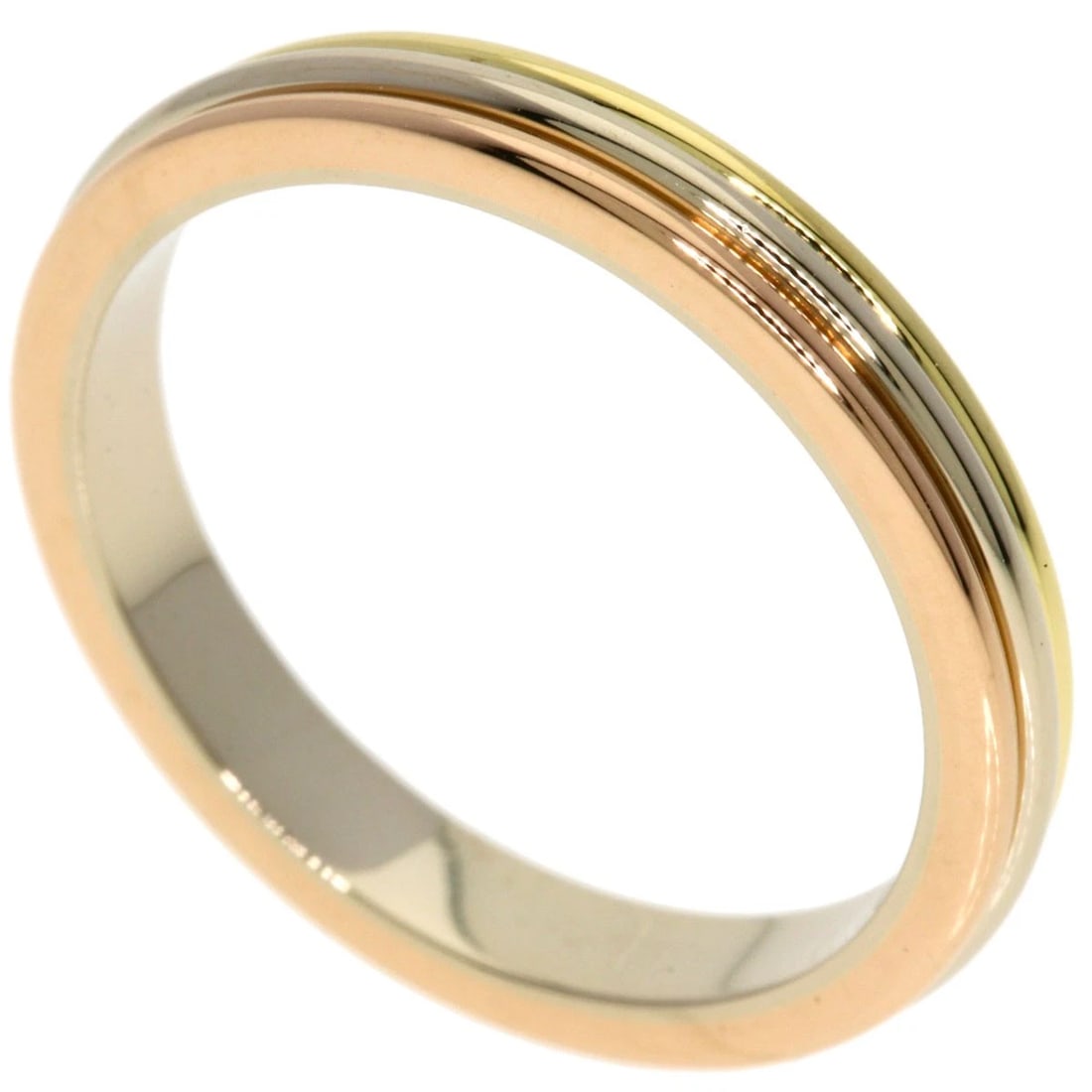 CARTIER THREE COLORS RING K18 YELLOW GOLD 18K PINK GOLD: CARTIER Three colors Ring K18 Yellow Gold 18K Pink Gold Brand: CARTIER Type: Ring Material: K18 Yellow Gold/18K Pink Gold/K18 White Gold, Color: Exterior Color Gold Size: 6.5 (US) 