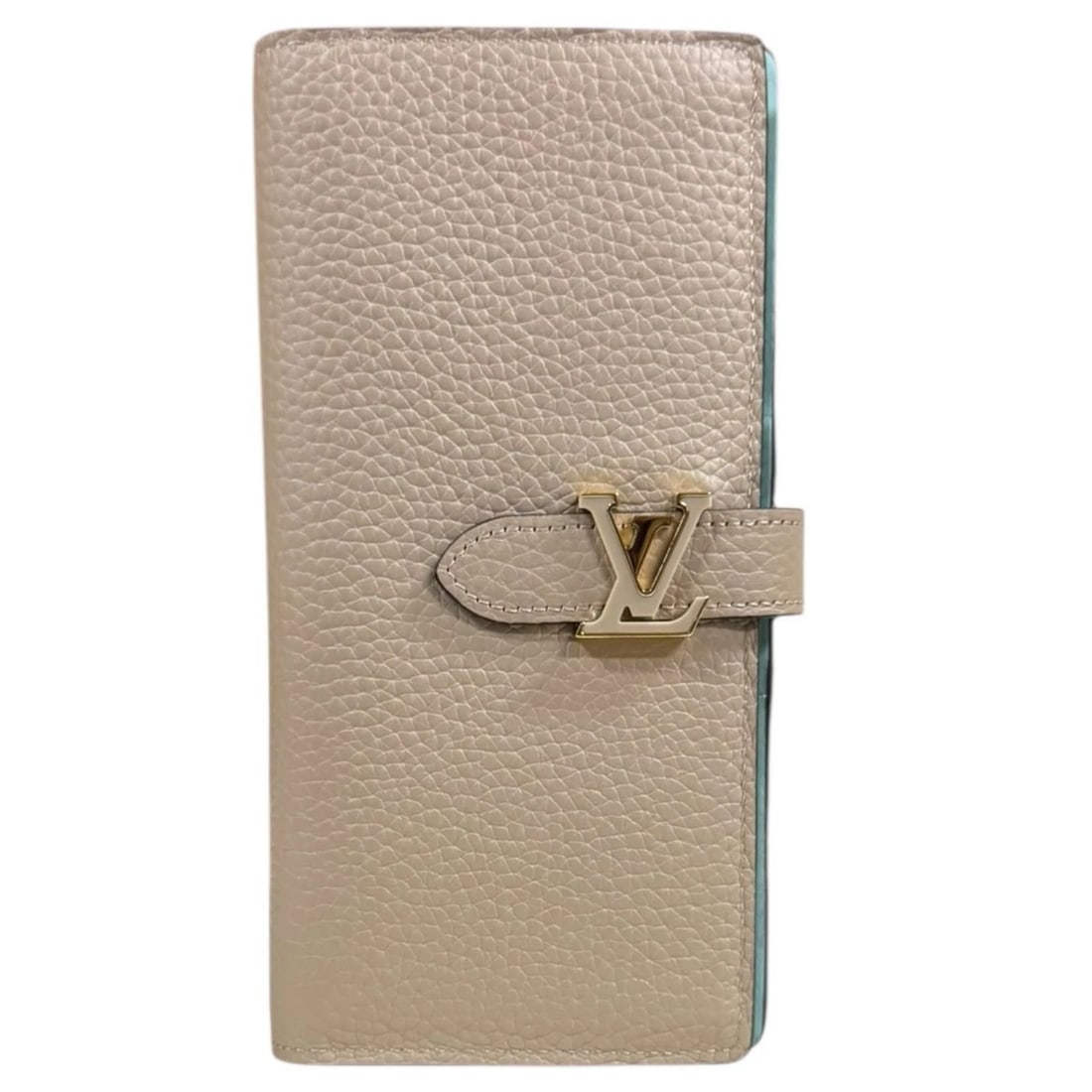LOUIS VUITTON PURSE TAURILLON CLEMENCE LEATHER VERTICAL WALLET PURSE: LOUIS VUITTON purse Taurillon Clemence Leather Vertical Wallet purse Brand: LOUIS VUITTON Type: purse Material: Exterior Material Taurillon Clemence Leather Color: beige / Galle Size: W3.9 x H7.5x