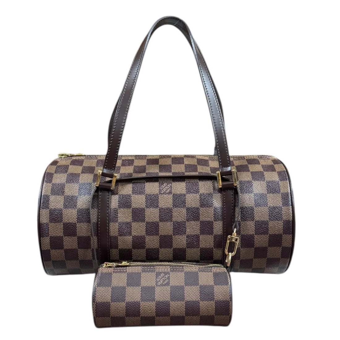 LOUIS VUITTON HANDBAG DAMIER CANVAS PAPILLON 30 HANDBAG: LOUIS VUITTON Handbag Damier canvas Papillon 30 Handbag Brand: LOUIS VUITTON Type: Handbag Material: Exterior Material Damier canvas Color: Brown Size: W11.8 x H5.9 x D5.9inch Handle:19.7inch Acc